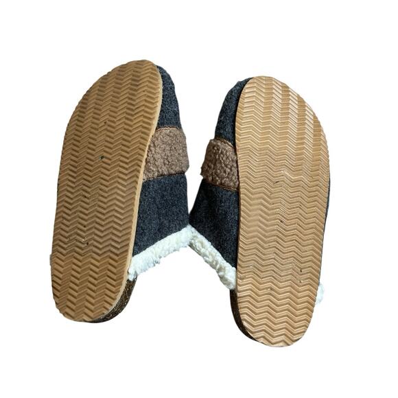 Lands End Felt Scuff Slippers Fetching Dog Sz 7B Faux Fur Rubber Sole Holidays - Picture 4 of 10